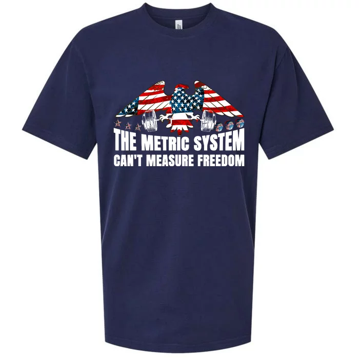 The Metric System Cant Measure Freedom Funny 4th Of July Sueded Cloud Jersey T-Shirt