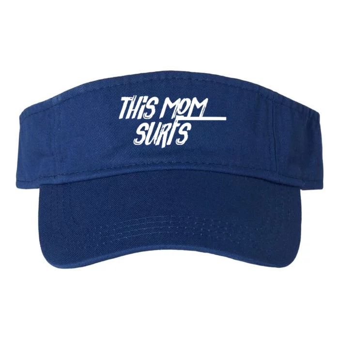 This Mom Surfs Female Surfer Surfing Surfer Gift Valucap Bio-Washed Visor