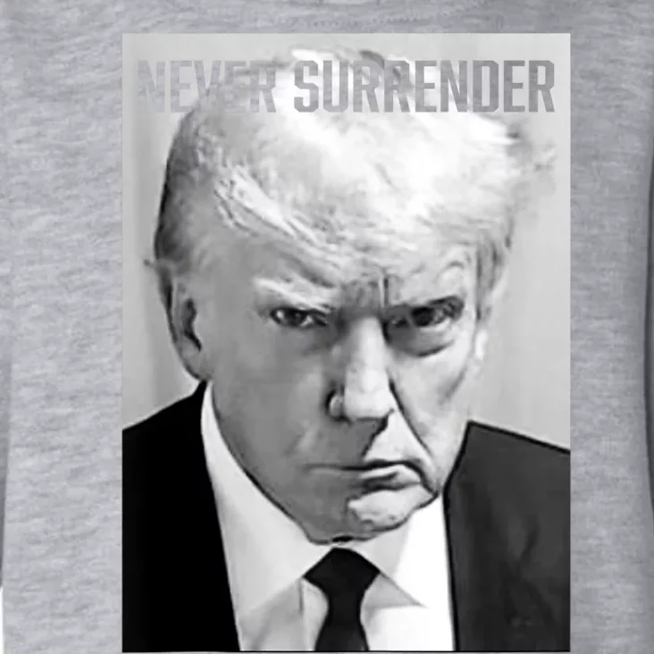 Trump Mug Shot Donald Trump Mug Shot Never Surrender Toddler Hoodie