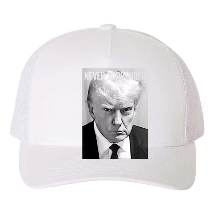 Trump Mug Shot Donald Trump Mug Shot Never Surrender Yupoong Adult 5-Panel Trucker Hat