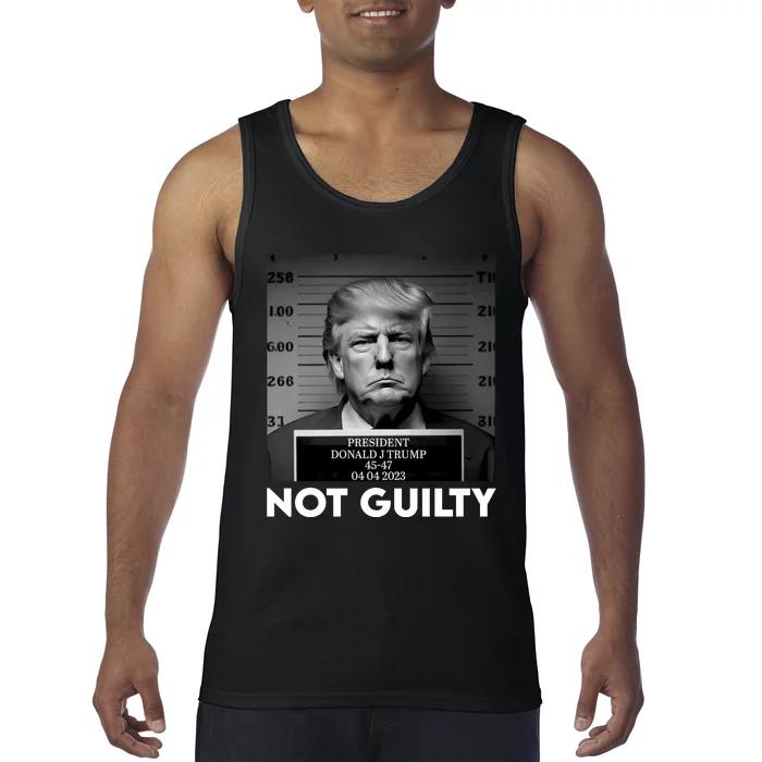 Trump Mug Shot, Trump Not Guilty Pro Trump Supporter Tank Top