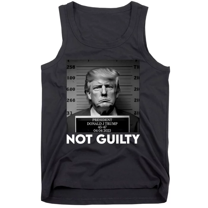 Trump Mug Shot, Trump Not Guilty Pro Trump Supporter Tank Top