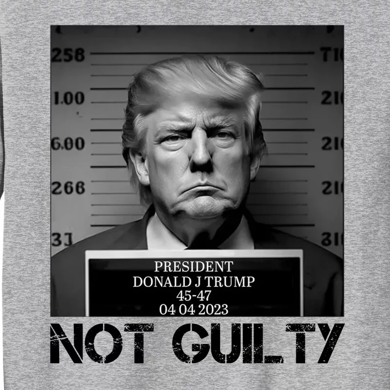 Trump Mug Shot, Trump Not Guilty Pro Trump Supporter Tall Sweatshirt