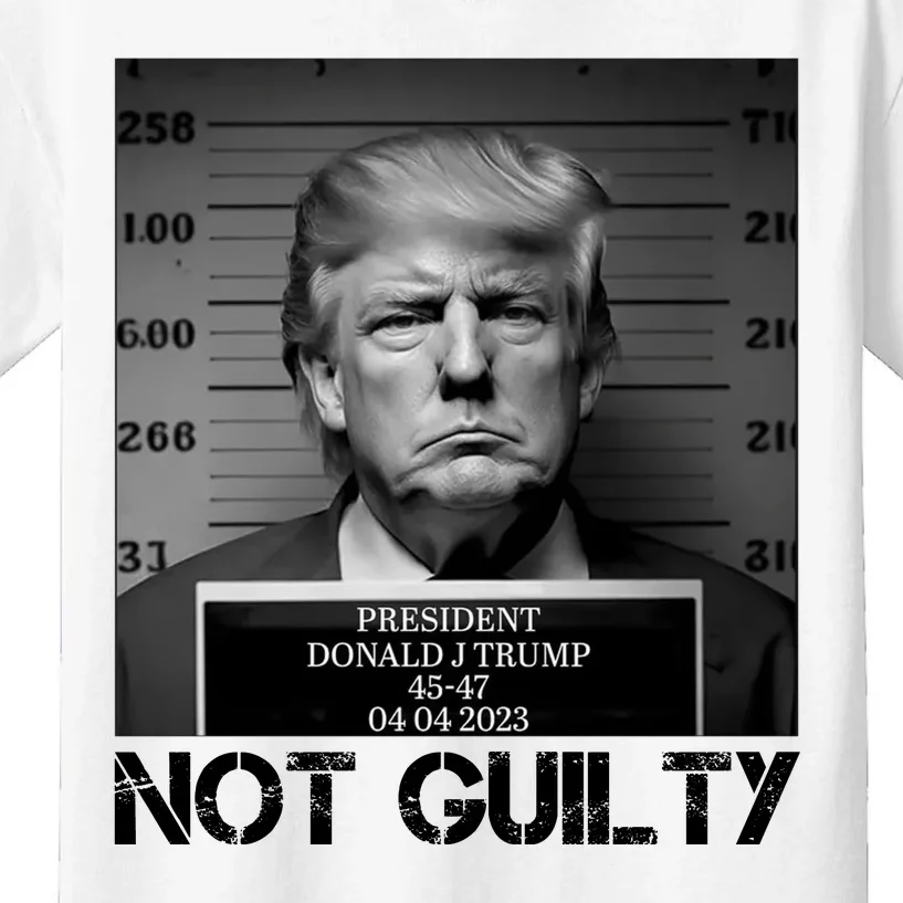 Trump Mug Shot, Trump Not Guilty Pro Trump Supporter Kids T-Shirt