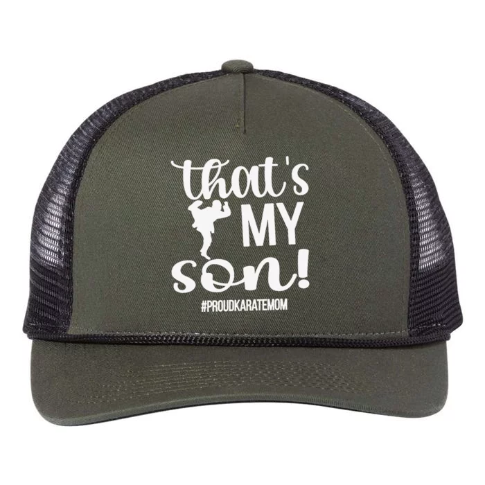 That's My Son Proud Karate Mom Karate Mama Retro Rope Trucker Hat Cap