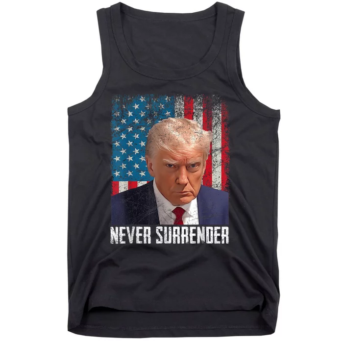 Trump Mug Shot Donald Trump Mug Shot Never Surrender Tank Top