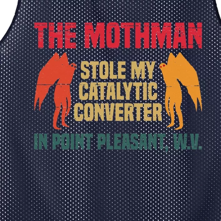 The Mothman Stole My Catalytic Converter In Point Mesh Reversible Basketball Jersey Tank