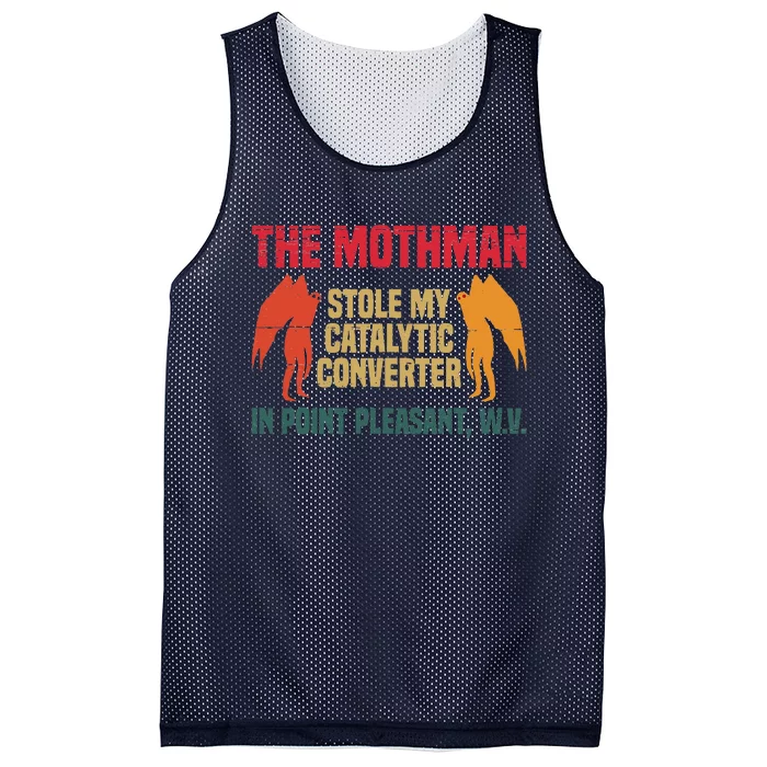 The Mothman Stole My Catalytic Converter In Point Mesh Reversible Basketball Jersey Tank