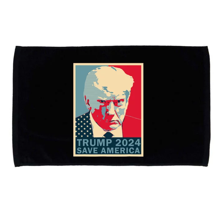 Trump Mug Shot 2024 Save America Trump Microfiber Hand Towel