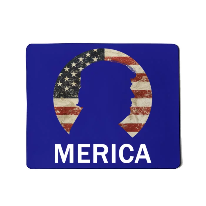 Trump Merica Silhouette Vintage American Flag Republican Gift Mousepad