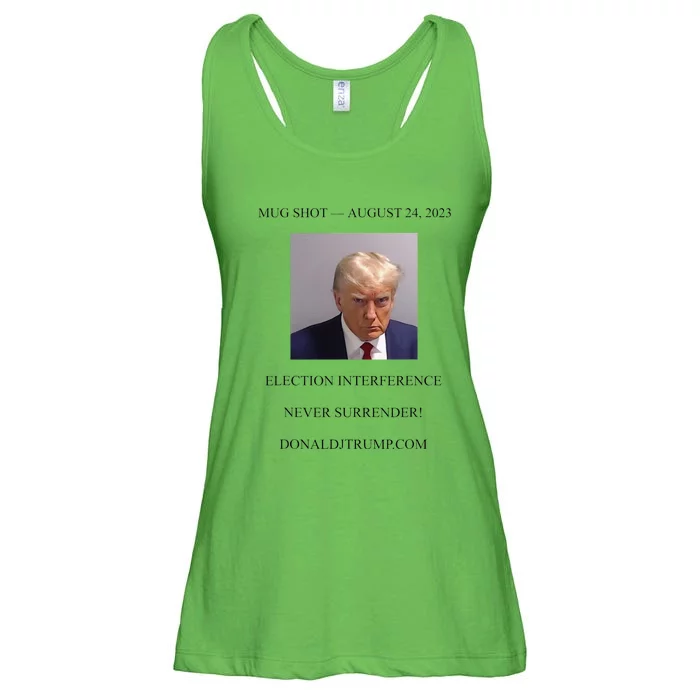 Trump Mug Shot White Ladies Essential Flowy Tank