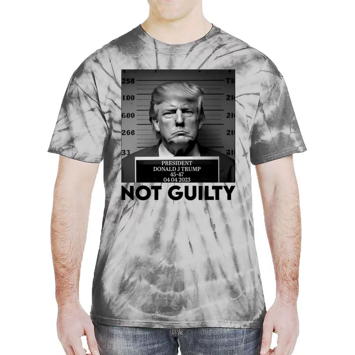 Trump Mug Shot, Trump Not Guilty Pro Trump Supporter Tie-Dye T-Shirt