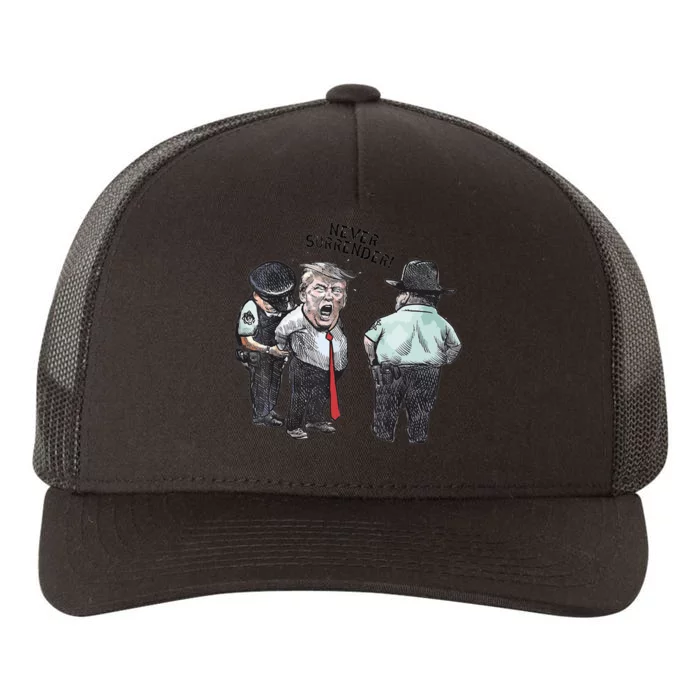 Trump Mug Shot Donald Trump Mug Shot Never Surrender Yupoong Adult 5-Panel Trucker Hat