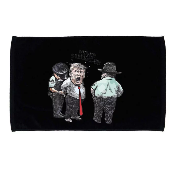 Trump Mug Shot Donald Trump Mug Shot Never Surrender Microfiber Hand Towel