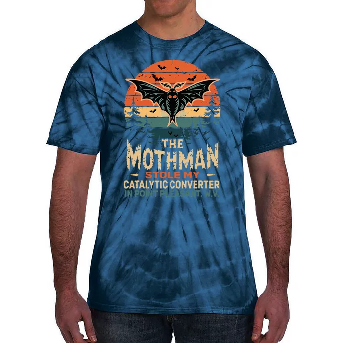 The Mothman Stole My Catalytic Converter In Point Vintage Tie-Dye T-Shirt