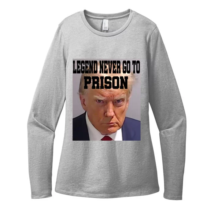 Trump Mug Shot Legend Never Go To Prison 2024 Trump Gift Womens CVC Long Sleeve Shirt