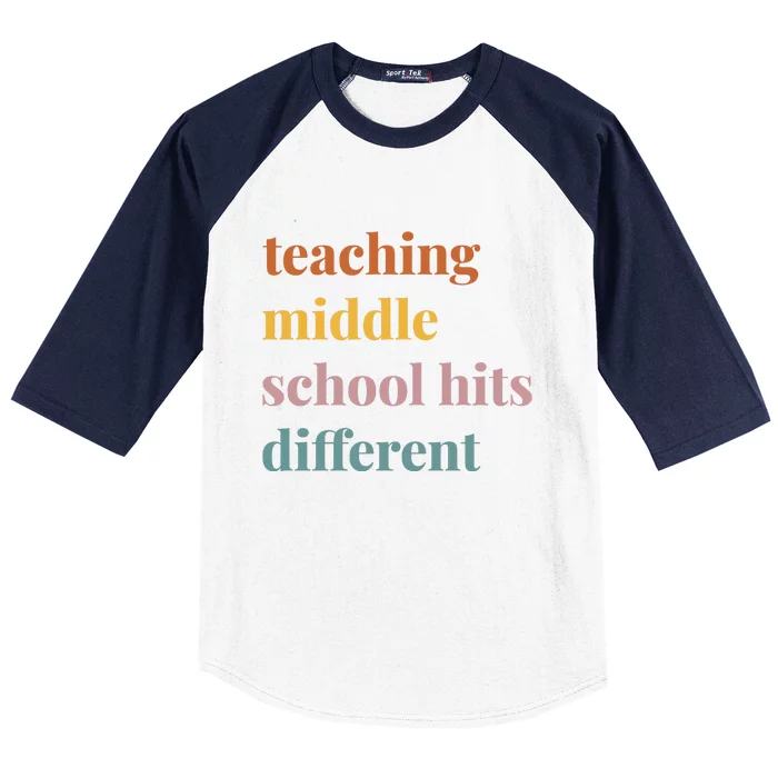 Teaching Middle School Hits Different Baseball Sleeve Shirt