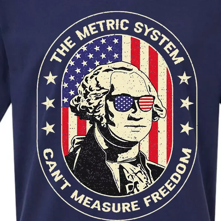 The Metric System CanT Measure Freedom Eagle Usa Flag Meme Sueded Cloud Jersey T-Shirt