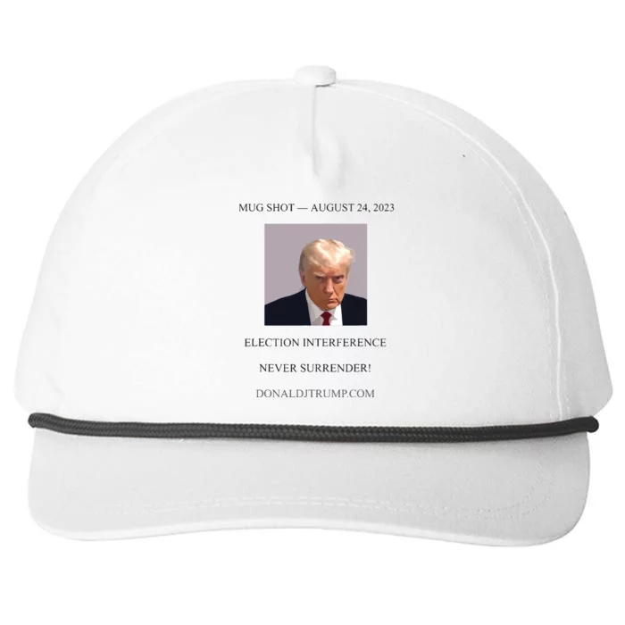 Trump Mug Shot White Snapback Five-Panel Rope Hat