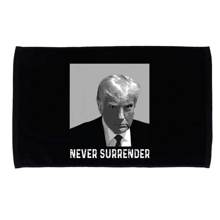 Trump Mug Shot Donald Trump Mug Shot Never Surrender Microfiber Hand Towel