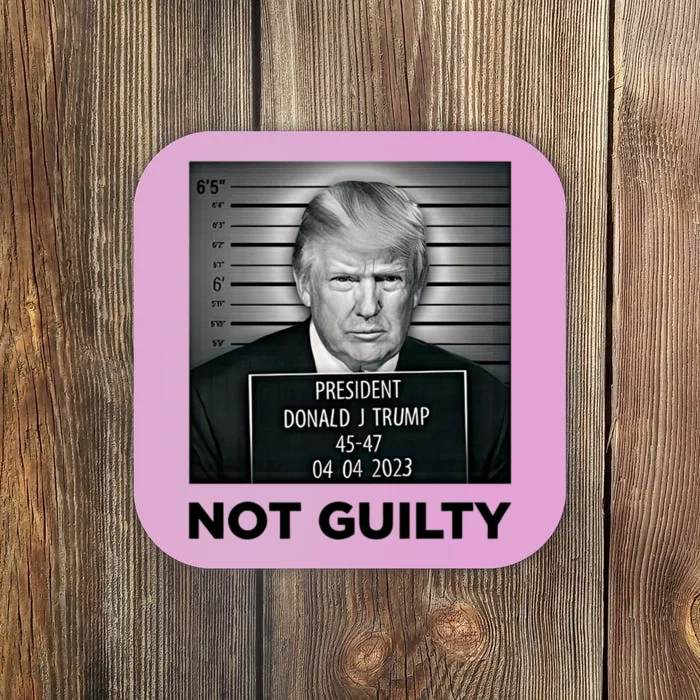 Trump Mug Shot Donald Trump Not Guilty Pro Trump Supporter Coaster