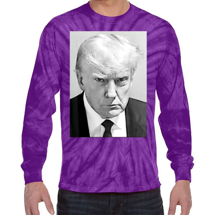 Trump Mug Shot Donald Trump Mug Shot Tie-Dye Long Sleeve Shirt