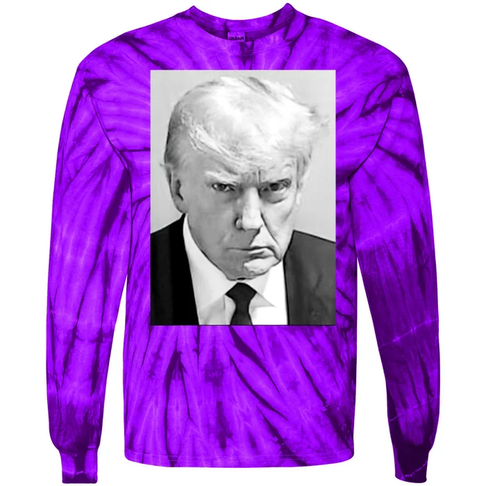 Trump Mug Shot Donald Trump Mug Shot Tie-Dye Long Sleeve Shirt