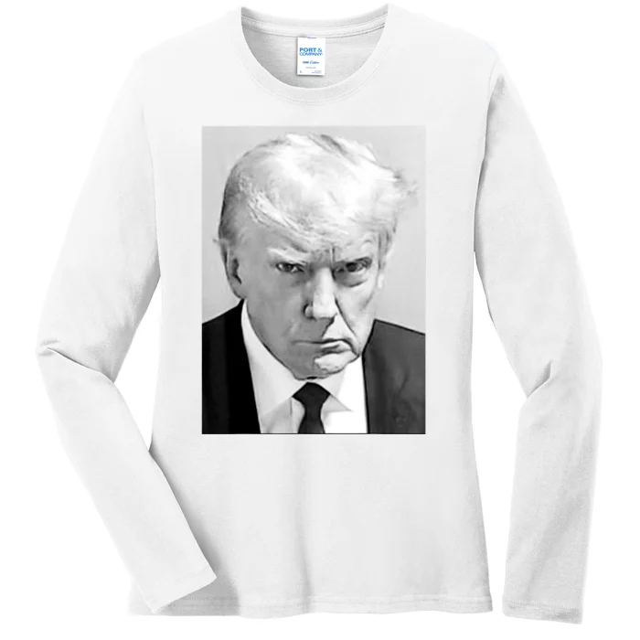 Trump Mug Shot Donald Trump Mug Shot Ladies Long Sleeve Shirt