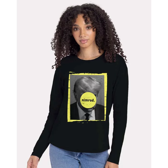 Trump Mug Shot Never Surrender Green Nimrod Trump Day Womens Cotton Relaxed Long Sleeve T-Shirt