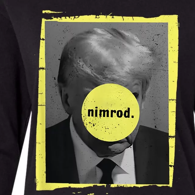 Trump Mug Shot Never Surrender Green Nimrod Trump Day Womens Cotton Relaxed Long Sleeve T-Shirt