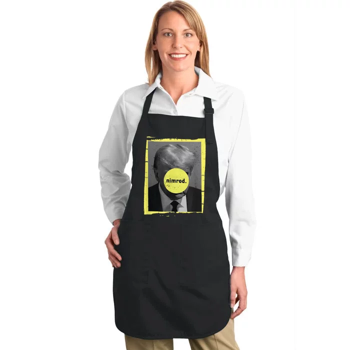 Trump Mug Shot Never Surrender Green Nimrod Trump Day Full-Length Apron With Pocket