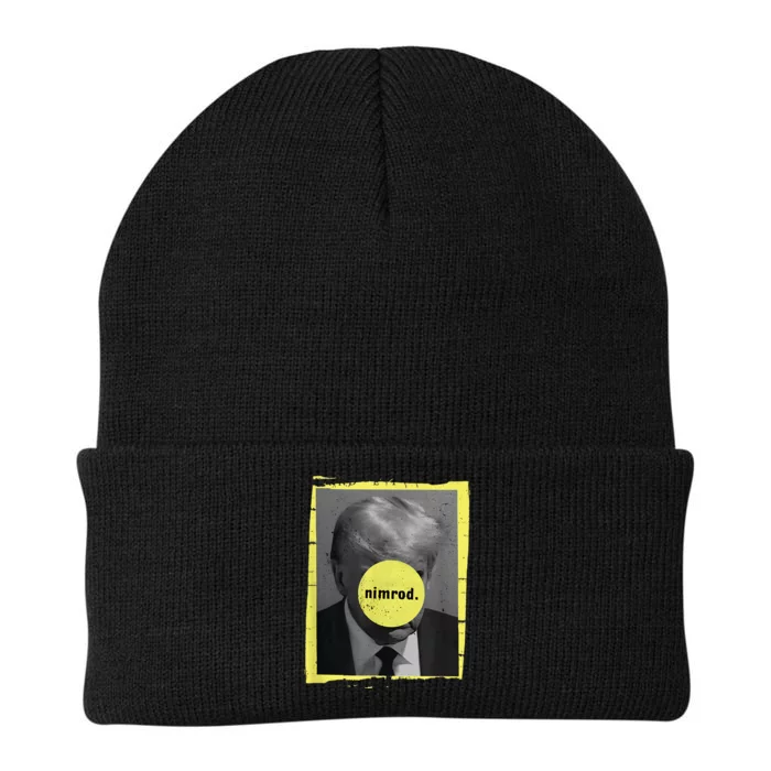 Trump Mug Shot Never Surrender Green Nimrod Trump Day Knit Cap Winter Beanie