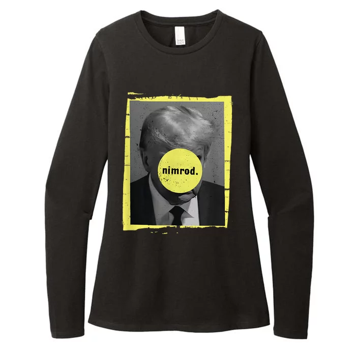 Trump Mug Shot Never Surrender Green Nimrod Trump Day Womens CVC Long Sleeve Shirt