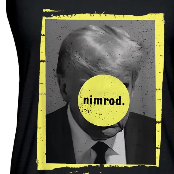 Trump Mug Shot Never Surrender Green Nimrod Trump Day Ladies Essential Flowy Tank