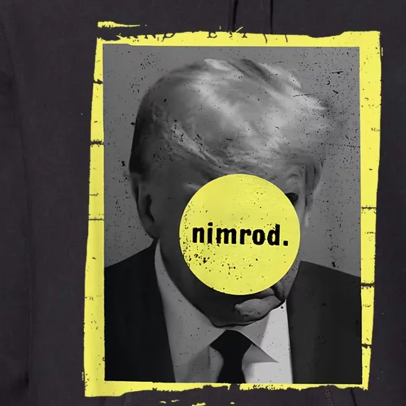 Trump Mug Shot Never Surrender Green Nimrod Trump Day Premium Hoodie