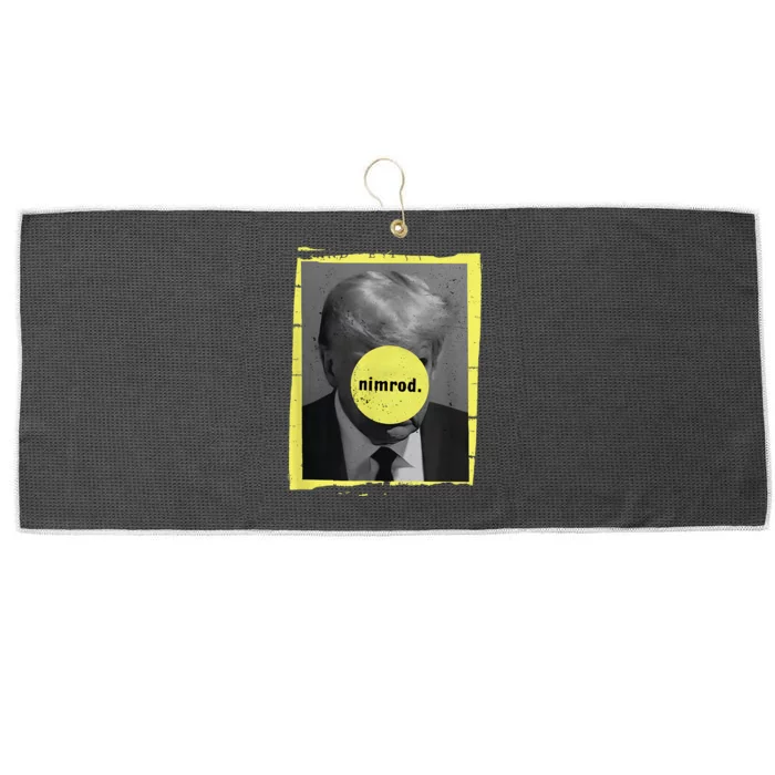 Trump Mug Shot Never Surrender Green Nimrod Trump Day Large Microfiber Waffle Golf Towel