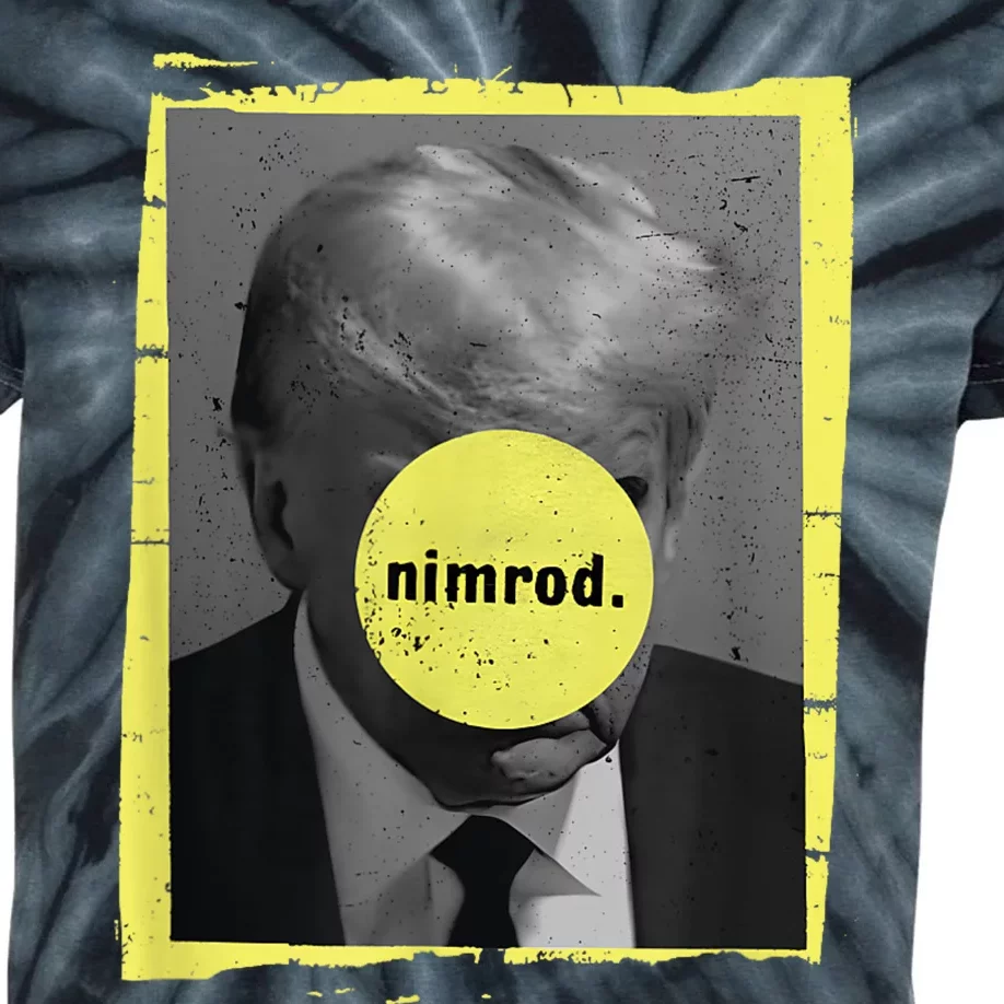 Trump Mug Shot Never Surrender Green Nimrod Trump Day Kids Tie-Dye T-Shirt