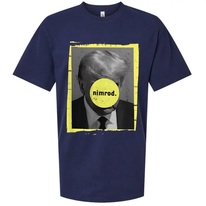 Trump Mug Shot Never Surrender Green Nimrod Trump Day Sueded Cloud Jersey T-Shirt