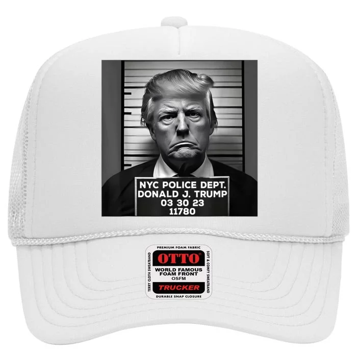 Trump Mug Shot Trump MugShot 2024 High Crown Mesh Trucker Hat