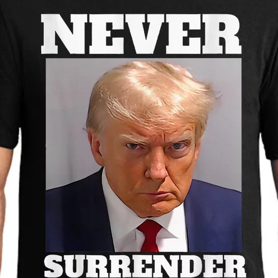 Trump Mug Shot Donald Trump Mug Shot Never Surrender Pajama Set