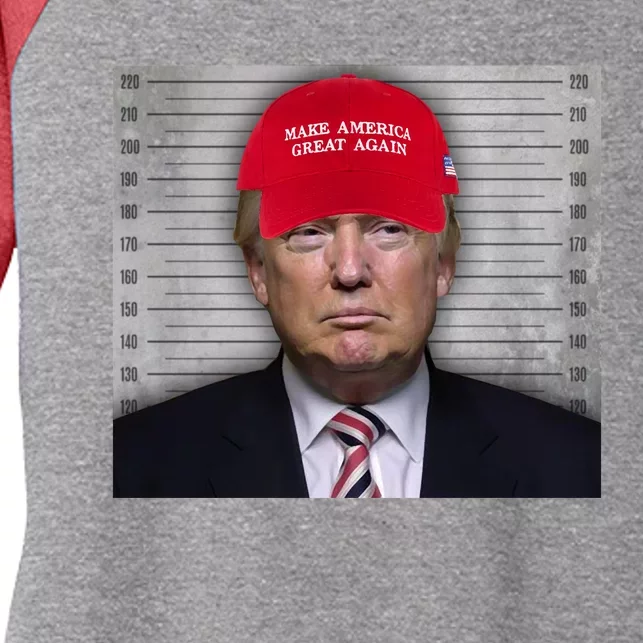 Trump Mugshot MAGA Women's Tri-Blend 3/4-Sleeve Raglan Shirt