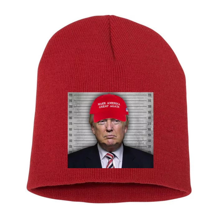 Trump Mugshot MAGA Short Acrylic Beanie