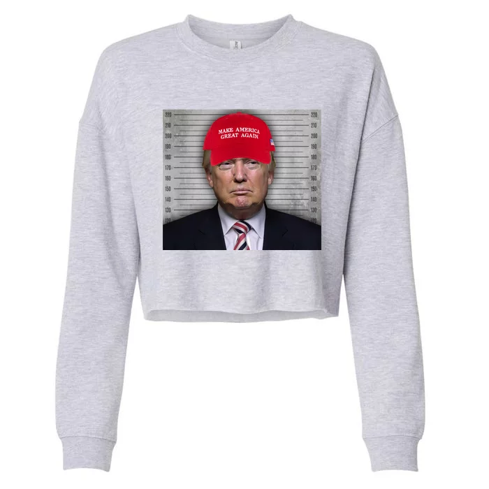 Trump Mugshot MAGA Cropped Pullover Crew