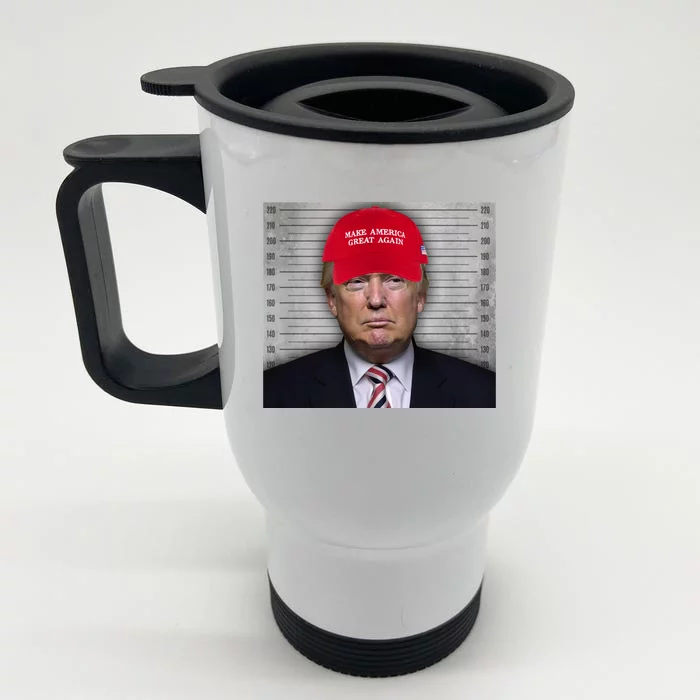 Trump Mugshot MAGA Front & Back Stainless Steel Travel Mug