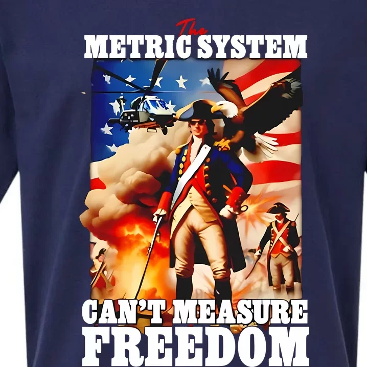 The Metric System CanT Measure Freedom Eagle Usa Flag Sueded Cloud Jersey T-Shirt