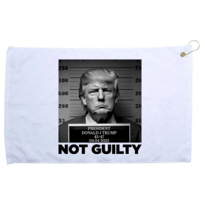 Trump Mug Shot, Trump Not Guilty Pro Trump Supporter Grommeted Golf Towel