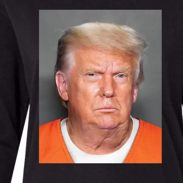 Trump Mugshot Womens Cotton Relaxed Long Sleeve T-Shirt