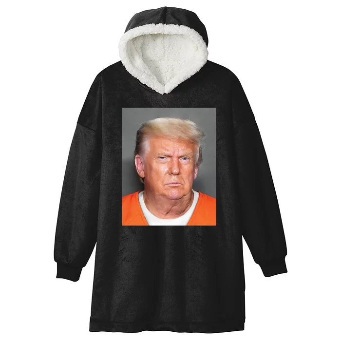 Trump Mugshot Hooded Wearable Blanket