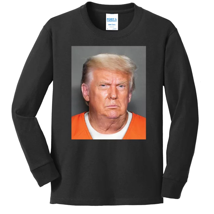 Trump Mugshot Kids Long Sleeve Shirt