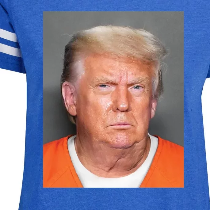 Trump Mugshot Enza Ladies Jersey Football T-Shirt